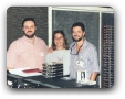 Estudio da 98FM com Heleno Rotay e Ana Flores 03/1996